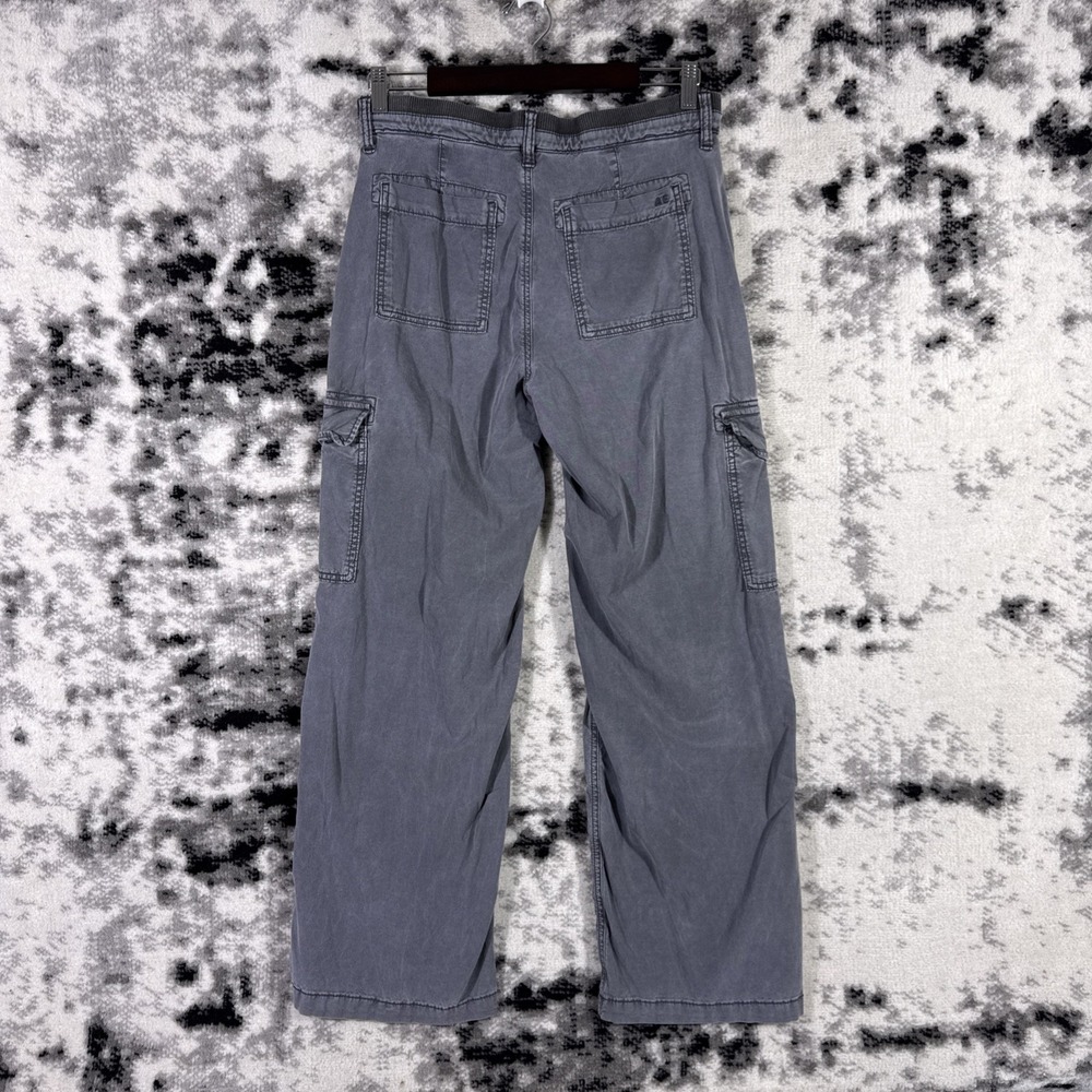 American Eagle Cargo‎ Pants Womens Size 4 Gray Wide Leg Skater Punk Y2K Stretch - Picture 2 of 10